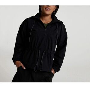 CALIA Women's‎ Hooded Windbreaker Sz XL Pure Black